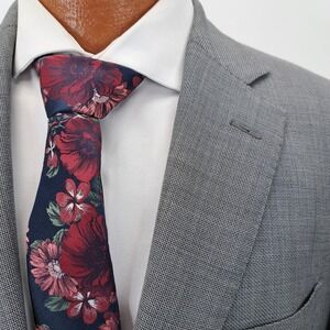 SUITSUPPLY Napoli Zignone Wool Suit Jacket Men Size 42L Gray Straight Slim